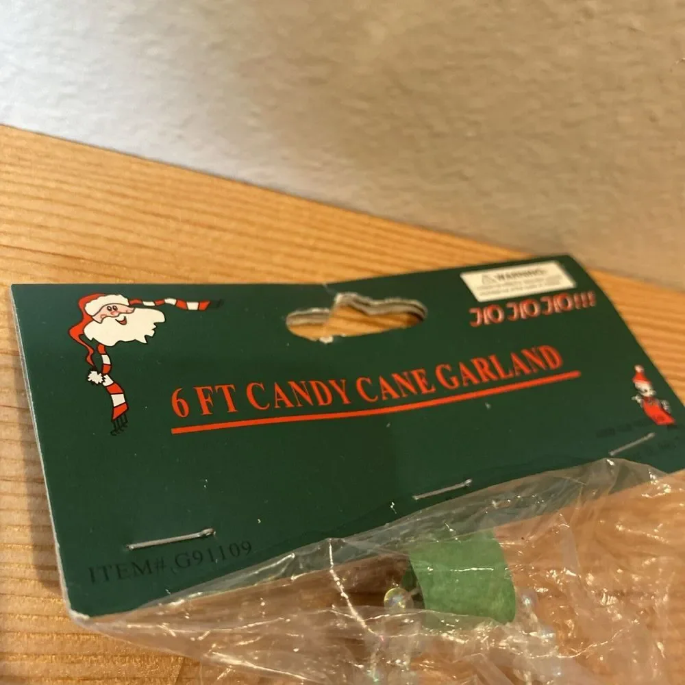 Regent Products 6‎ Foot Candy Cane Garland NEW Plastic Christmas Decor